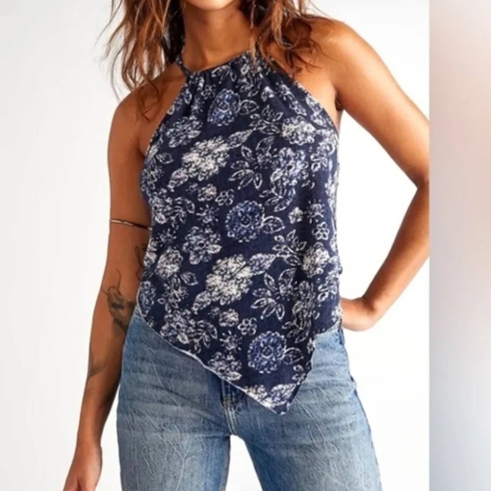 We The Free Navy Floral Camisole